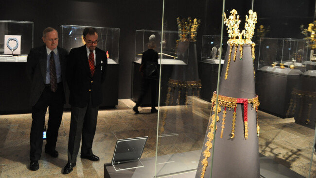 2013년 10월 뉴욕 메트로폴리탄 뮤지엄에서 ‘황금의 나라, 신라(Silla Korea’s Golden Kingdom)’ 특별전 프리뷰 행사가 열렸다. [뉴시스]