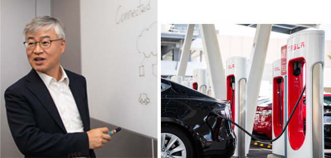 테슬라 전기차(왼쪽). [조영철 기자, AP=뉴시스]