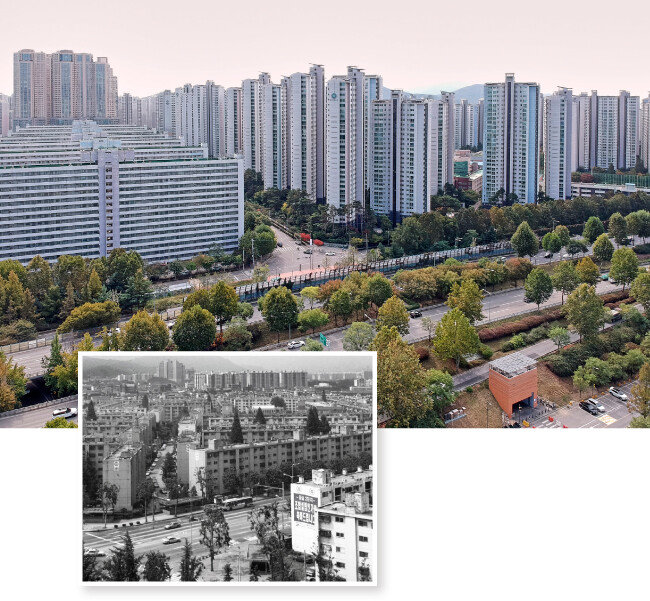 서울 송파구 잠실주공2단지는 잠실 리센츠로 재건축됐다. 2001년 재건축을 앞두었을 때의 잠실주공2단지.