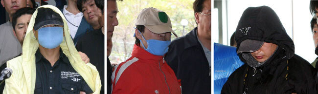 연쇄살인범 유영철은 살해 후 시신을 훼손하는 과정이 잔혹했고, 정남규는 상대방이 고통을 느끼는 것을 즐겼다. 강호순은 성범죄 과정에서 쾌락을 느꼈다(왼쪽부터). [동아DB]