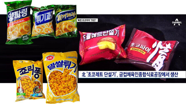 봉지까지 한국 과자를 닮은 북한 과자. [채널A 캡처]