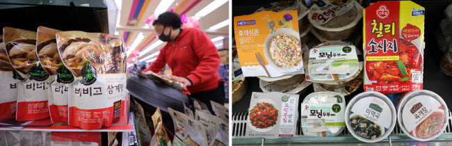 삼계탕에서 미역국, 꼬막무침, 불닭발에 이르기까지 HMR 종류도 다양해졌다. [뉴스1]