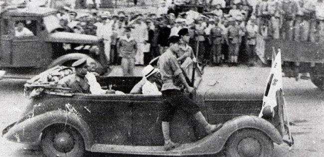 1945년 8월 24일 함경남도 함흥에 도착한 소련 극동군 제25군. [독립기념관 제공]