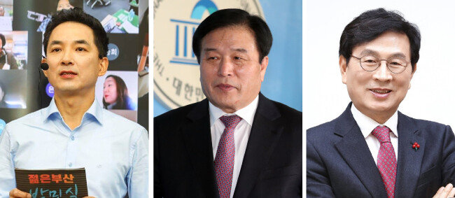 국민의힘 박민식·이진복·유재중 전 의원(왼쪽부터).
