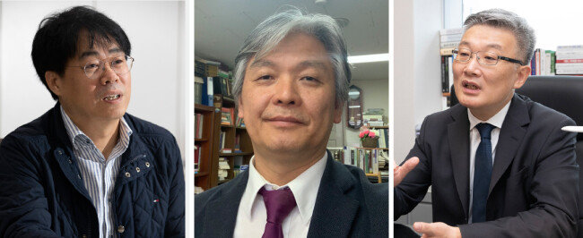 김경율 회계사·前참여연대 집행위원장, 김성룡 경북대 교수·前대검 검찰개혁위원, 김종민 변호사·前대검 검찰개혁위원 (왼쪽부터) [조영철 기자, 김성룡 제공, 지호영 기자]