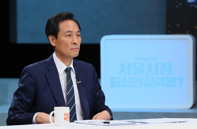 4월7일 서울시장 보궐선거 출마를 위해 더불어민주당 경선에 참여하고 있는 우상호 의원.  [뉴시스]