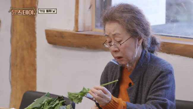 윤여정 씨가 외국인 손님을 대상으로 숙박업소를 운영하는 콘셉트의 예능 프로그램 ‘윤스테이’의 한 장면.  [tvN 제공]