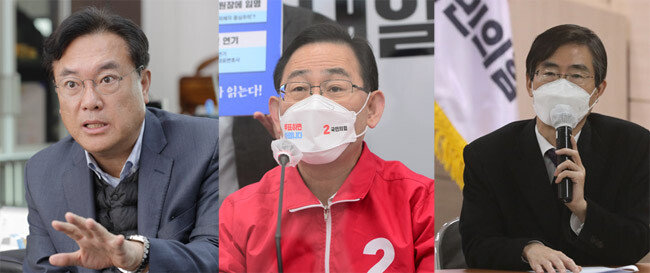 국민의힘 당대표에 도전하려는 의원들. 정진석, 주호영, 조경태(왼쪽부터) [동아DB]