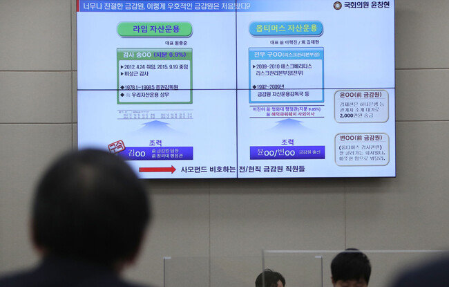 지난해 10월 13일 국회에서 열린 정무위원회의 금융감독원에 대한 국정감사에서 윤석헌 금감원장이 야당 의원의 질의 자료를 보고 있다. [뉴스1]
