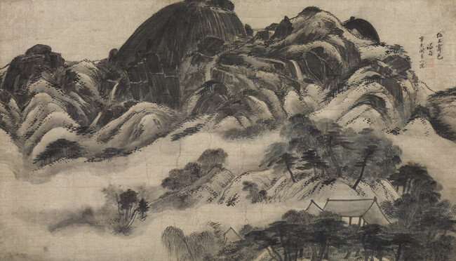 고 이건희 삼성 회장 유족이 기증을 약속한 겸재 정선 ‘인왕제색도’(국보 제216호). 인왕산에 비가 내린 뒤 안개가 피어오르는 순간을 대담한 필치로 담은 진경산수화의 걸작이다. [삼성 제공]