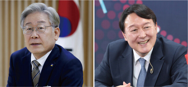 이재명 경기지사와 윤석열 전 검찰총장은 각종 대선 여론조사에서 오차범위 내에서 1, 2위를 다투고 있다. [동아DB]