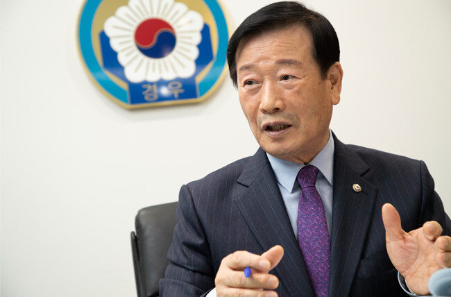 김용인 경우회장은 지난 5월 대한민국재향경우회 대의원 총회에서 높은 지지율로 당선됐다. [조영철 기자]