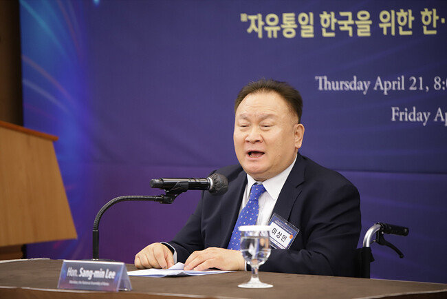 이상민 더불어민주당 의원은 “국론이 분열되면 어떤 외교 전략도 소용없는 일”이라며 윤석열 정부에 ‘협치’의 자세를 당부했다. [2022 원코리아국제포럼]