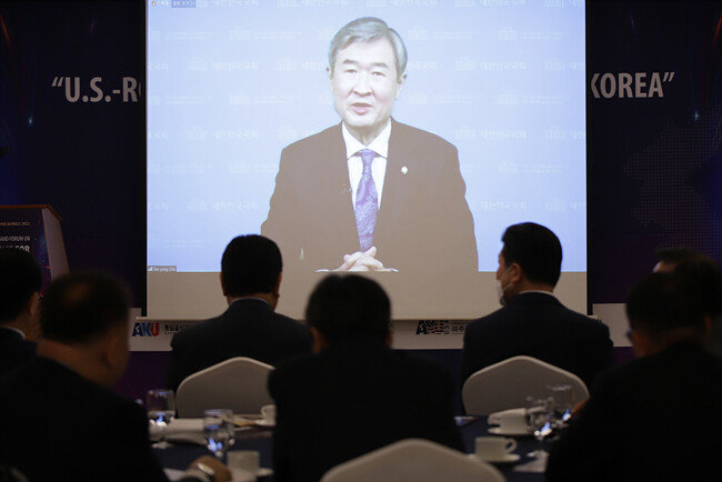 조태용 국민의힘 의원은 “한미동맹 강화를 통해 북한의 무력도발을 억제해야 한다”고 말했다. [2022 원코리아국제포럼]