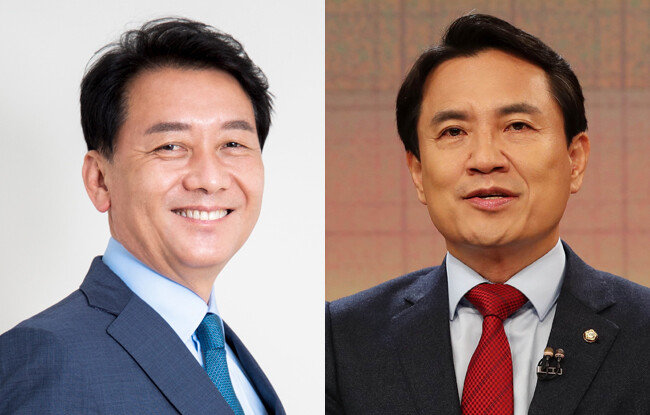 더불어민주당 이광재 강원도지사 후보(왼쪽)와 국민의힘 김진태 후보. [동아DB]