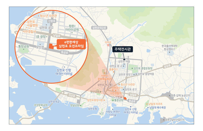 ‘e편한세상 삼천포 오션프라임’ 위치도. [DL이앤씨]