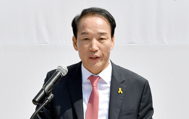국민의힘 비상대책위원으로 임명된 주기환 전 광주시장 후보. [뉴시스]