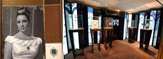 엘리자베스 컬렉션(왼쪽)과 엘리자베스 컬렉션 전시회. [불가리 트위터, Gettyimage]