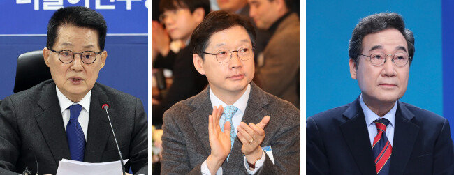 사법 리스크에 직면한 이재명 더불어민주당 대표가 낙마할 경우 비상대책위원회 위원장 물망에 오르는 박지원 전 국가정보원장, 김경수 전 경남지사, 이낙연 전 민주당 대표.(왼쪽 부터) [동아DB]