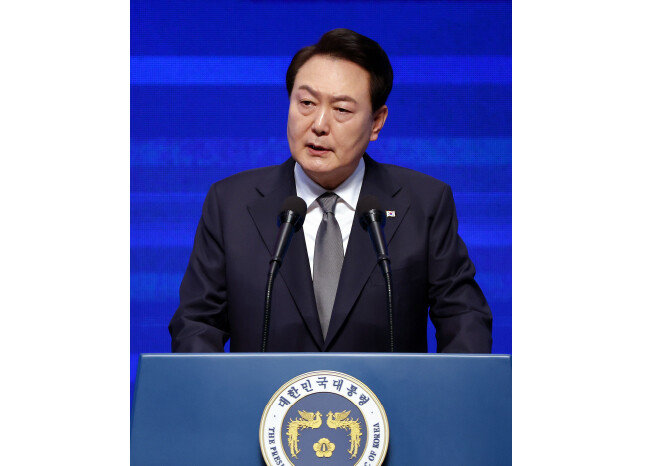 윤석열 대통령이 3월 1일 서울 중구 유관순기념관에서 열린 제104주년 3·1절 기념식에 참석했다. [대통령실사진기자단]