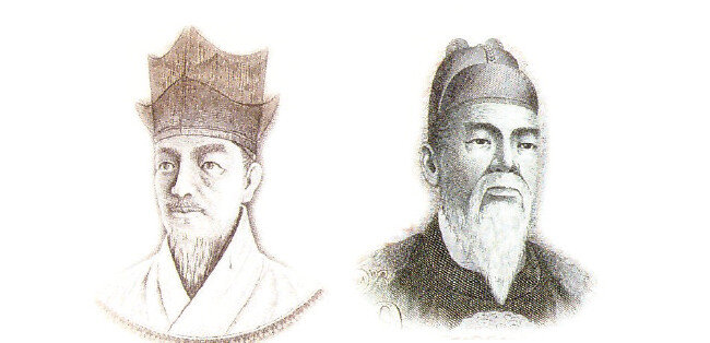 영국 토머스 델라루사(社)가 그린 퇴계 이황과 세종대왕. [이광표]