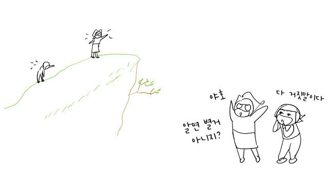 ‘가상자산의 본질은 거짓말’임을 설명하기 위해 예자선 변호사가 직접 그린 일러스트.