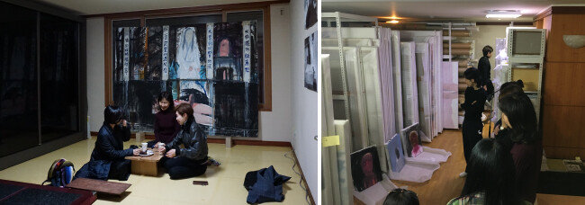 유현경 작가는 서울을 떠나오기 전 자신이 쓰던 수장고에서 ‘안녕, 한국’이라는 전시를 열었다. [유현경]