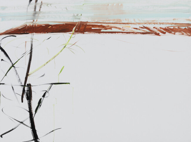 여백이 돋보이는 작가의 풍경 그림. [유현경]