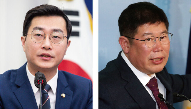 장경태 민주당 최고위원(왼쪽). 김경진 국민의힘 당협위원장. [뉴스1]