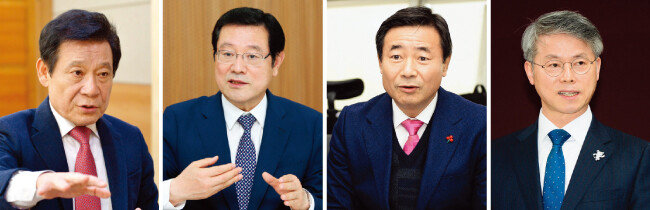 윤장현 광주시장, 이용섭 전 일자리위원회 부위원장, 최영호 남구청장, 민형배 광산구청장.(왼쪽부터) [사진 제공·광주시, 동아일보, 뉴스1]
