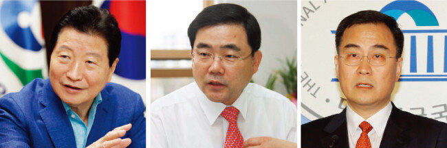 안상수 창원시장, 허성무 전 경남도 정무부지사, 최형두 창원미래네트워크 기획위원장.(왼쪽부터)