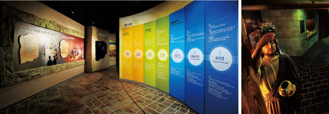 하나님의 교회 역사관 내부. 하나님의 교회는 성경의 유월절을 비롯해 3차의 7개 절기를 지킨다.