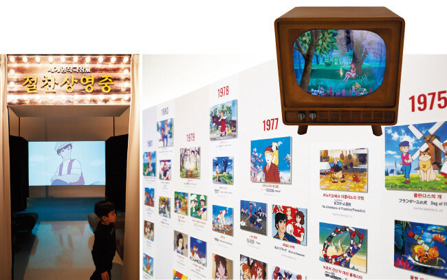 추억의 애니메이션을 만나볼 수 있는 대원 뮤지엄의 개관 전시 ‘세계명작극장전’. [홍중식 기자]