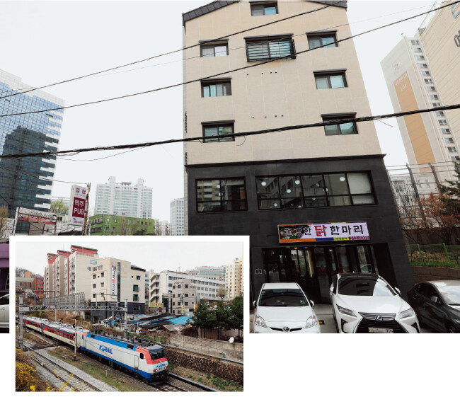 서울 서대문구 충정로3가 경의중앙선 철길 옆 1층짜리 건물에서 20여 년 동안 ‘전주집’을 운영한 주인은 지난해 식당을 접고 그 자리에 5층짜리 상가주택을 지어 거주하고 있다. [박해윤 기자]