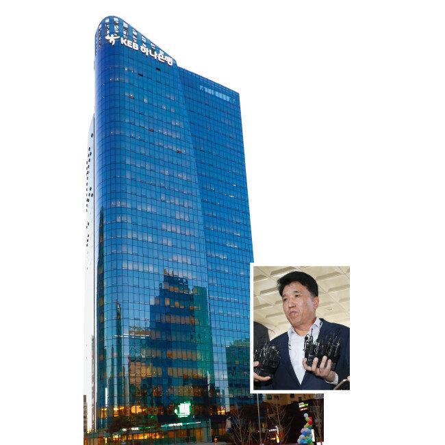 함영주 KEB하나은행장(상자 안)에 대한 구속영장이 기각되면서 금융당국의 채용비리 조사가 새로운 국면을 맞았다. [동아DB, 뉴시스]