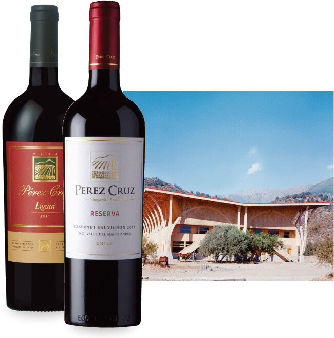 리구아이, 카베르네 소비뇽 리제르바, 배럴의 둥근 형태가 아름다운 페레즈 크루즈 와이너리. 자연 통풍 기능을 최대한 살린 목재 건물이다(왼쪽부터). [사진 제공 · ㈜나루글로벌]