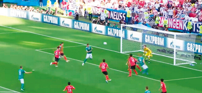 독일이 6번이나 유효 슈팅을 기록했지만 골키퍼 조현우의 선방을 넘지 못했다. [유튜브 캡처]