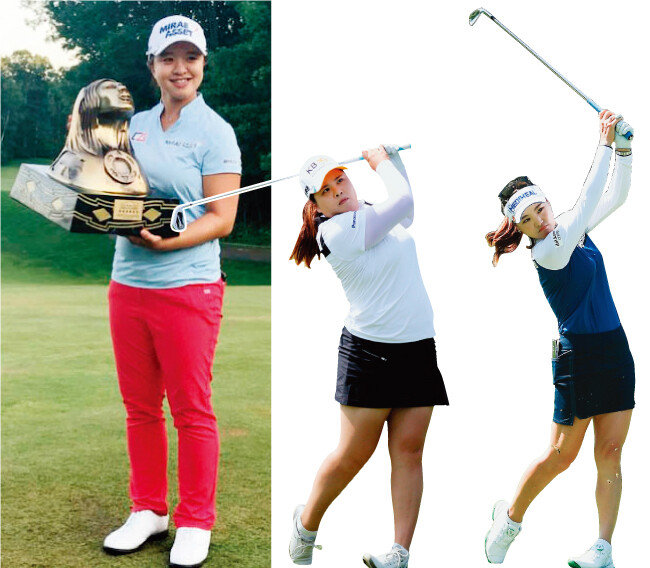 7월 9일 미국 위스콘신주 오나이다에서 열린 손베리 크리크 LPGA 클래식에서 최종 합계 31언더파 257타로 우승한 김세영과 LPGA 1위 박인비, LPGA 4위 유소연.(왼쪽부터) [사진 제공 · 스포타트 매니지먼트, 뉴시스]