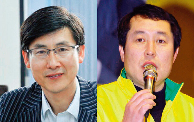 탈핵에너지전환교수모임 공동집행위원장을 하다 한국수력원자력 비상임이사가 된 김해창 경성대 산학협력 교수(위).
더불어민주당 전국원외위원장협의회 회장을 하다 올해 한국수력원자력 비상임이사가 된 강래구 씨. [김해창,뉴시스]