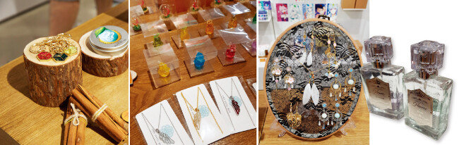 메이플스토리, 마비노기 등 게임 속 캐릭터의 액세서리를 비롯한 다양한 상품을 팔고 있는 모습. 