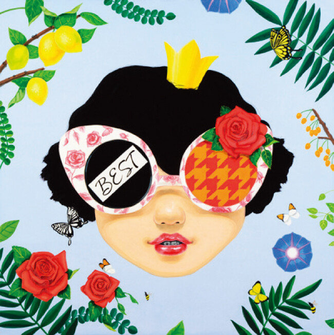 김지희 ‘Sealed smile’ 장지에 채색, 100×100cm, 2016