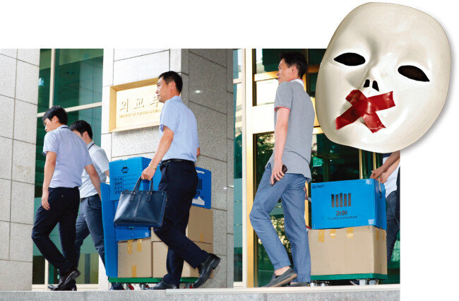 8월 2일 서울중앙지방검찰청 특수1부는 양승태 사법부가 일제 강제동원 피해자들의 소송을 놓고 거래를 시도했다는 의혹과 관련해 외교부를 압수수색했다. [동아일보 전영한 기자, shutterstock]