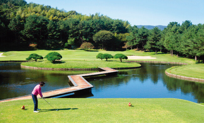 시그니처 홀인 북코스 12번 홀(파3). [사진 제공 · 김맹녕]