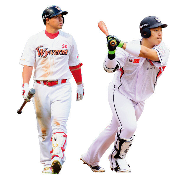 KBO 정규리그에서 마지막으로 마운드에 오른 야수인 최정(SK 와이번스).(왼쪽) 한국의 오타니 쇼헤이라는 별명을 가진 KBO 신인 강백호(kt 위즈). [동아DB]
