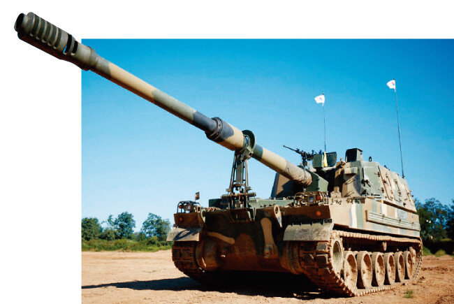 세계 자주포 수출시장 점유율 1위를 차지하고 있는 한화지상방산의 K9 자주포. [사진 제공 · 한화지상방산]
