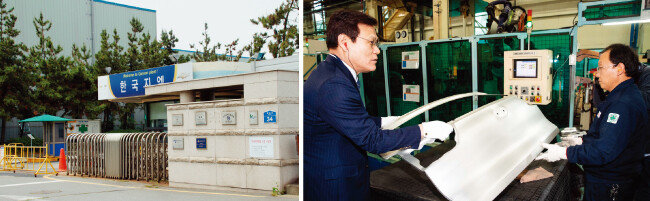 6월 폐쇄된 한국GM 군산공장과 11월 13일 경기 화성의 한 자동차 부품업체를 찾아 금융 지원을 약속한 최종구 금융위원장(왼쪽부터). [동아DB]