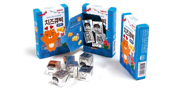 서울우유의 신제품 ‘서울우유×카카오프렌즈 치즈큐빅’ 3종. [서울우유치즈 인스타그램]