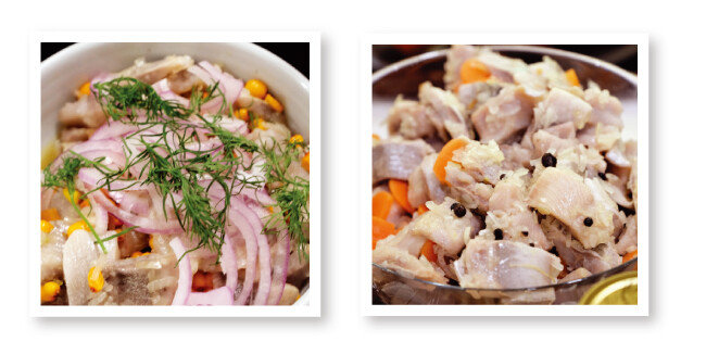 신선한 베리, 허브와 함께 빵에 얹어 먹는 청어. [사진 제공 · 김민경]