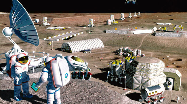 미국 항공우주국(NASA)이 제작한 미래의 달 기지 상상도. [NASA] 
