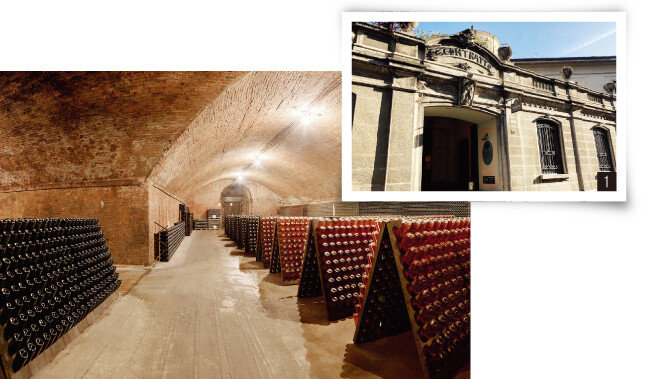 콘트라토 와이너리 입구. (오른쪽)  유네스코 세계문화유산에 등재된 지하 셀라. [사진 제공 · 김상미, 콘트라토 와이너리]